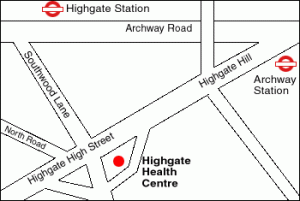 Highgate Health Centre map